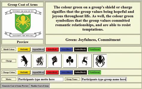 User interface of the coat of arms generator that group members used to... | Download Scientific ...