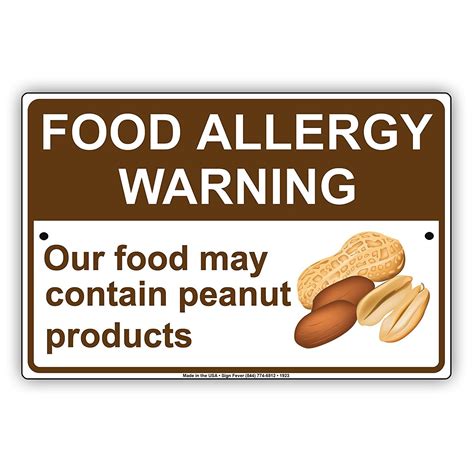 Food Allergy Warning Our Food May Contain Peanut Products Attention ...