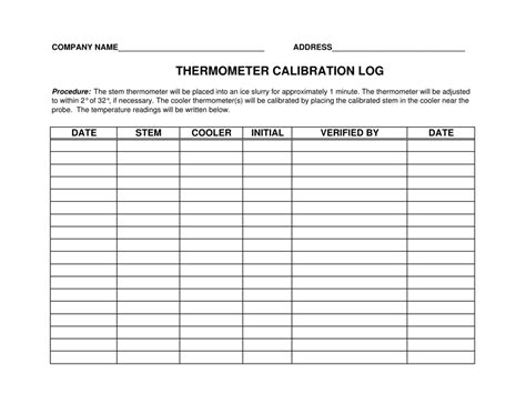 Rhode Island Thermometer Calibration Log - Fill Out, Sign Online and ...