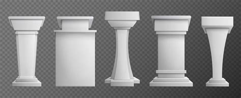 Premium Vector | White realistic debate podium set for business ...