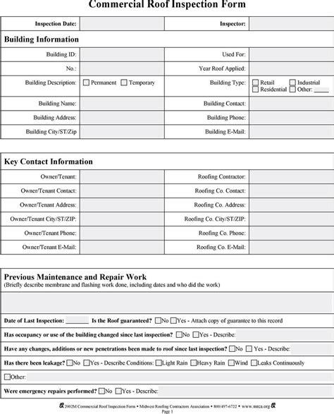 Commercial Roof Inspection Form - Pdf Free Download for Roof Inspection Report Template - Best ...