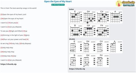 Chord: Open the Eyes of My Heart - tab, song lyric, sheet, guitar ...