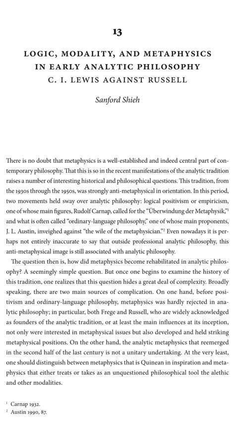 (PDF) Logic, Modality, and Metaphysics in Early Analytic Philosophy