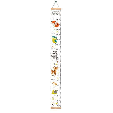 Baby Height Growth Chart Hanging Rulers Kids Room Wall Wood Frame Home ...