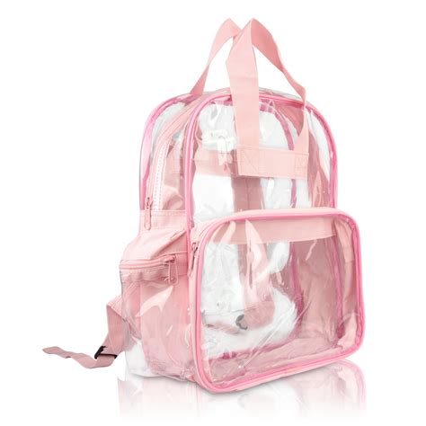 DALIX - Small Clear Backpack Transparent PVC Security Security School Bag in Pink - Walmart.com ...