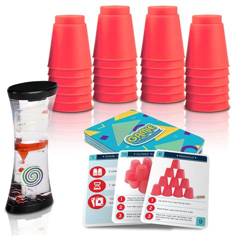 Buy Gamie Stacking Cups Game with 18 Challenges and Water Timer, 24 ...