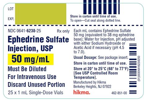 Ephedrine Sulfate (Hikma Pharmaceuticals USA Inc.): FDA Package Insert