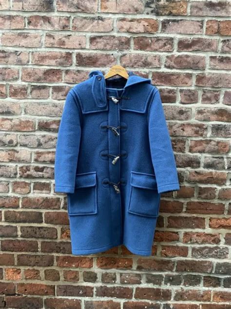 VINTAGE MONTGOMERY CLASSIC Duffle Coat Wool Blend Mens Blue Size 36 ...