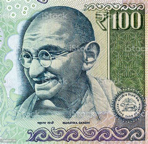 Mahatma Gandhi On 100 Rupee Note Stock Photo - Download Image Now - Indian Currency, Mahatma ...