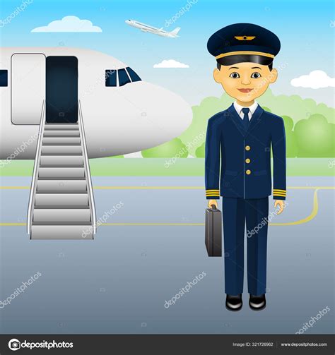 Cartoon Aircraft Pilot View Taking Young Cute Pilot Vector Illustration Stock Vector Image by ...