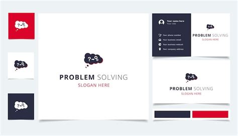 Premium Vector | Problem solving logo design with editable slogan branding