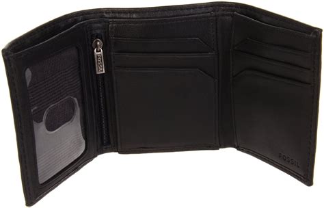 Mens Black Leather Trifold Wallet | semashow.com