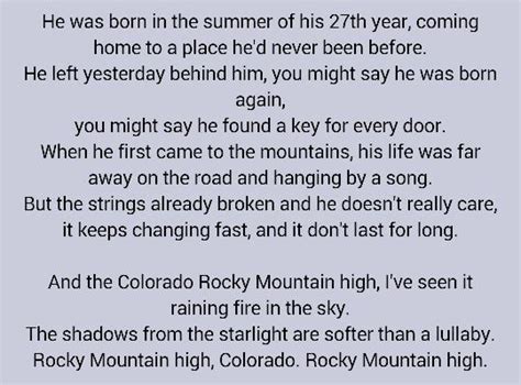 Rocky Mountain High by John Denver | John denver songs, Songs, John denver