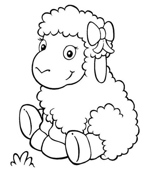 cute cartoon lamb coloring picture for kids | Coloring pages for kids, Coloring pictures for ...