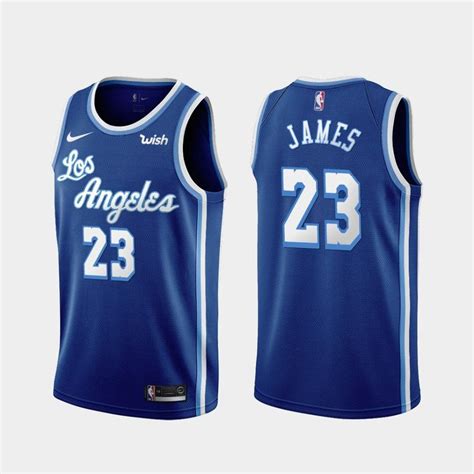 Men 23 Lebron James Jersey Blue Los Angeles Lakers Swingman Jersey ...