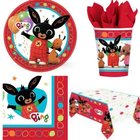 Bing Bunny Birthday Party Tableware/ Bunting/ Tablecloth/ Hats ...