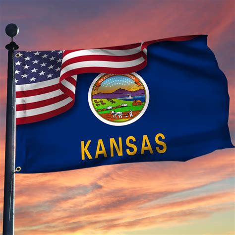 Kansas Flag American Kansas Grommet Flag TRV1683GF - Flagwix