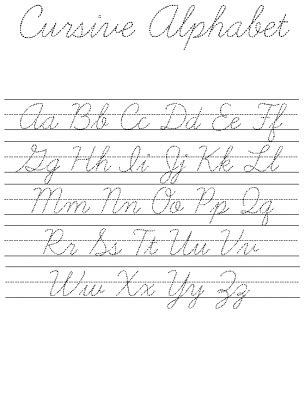 Cursive Alphabet Practice Sheets
