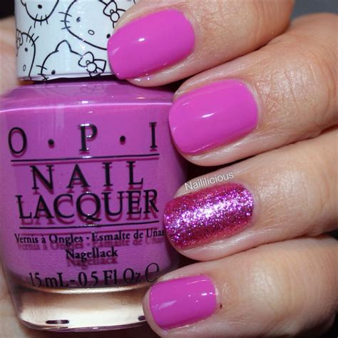 OPI HELLO KITTY SUper cute in pink | Pink shellac nails, Hot nails, Beautiful nails