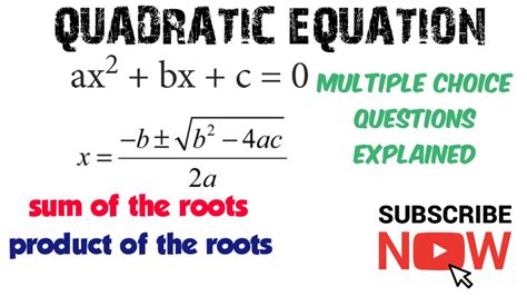 Sum And Product Of Roots Formula