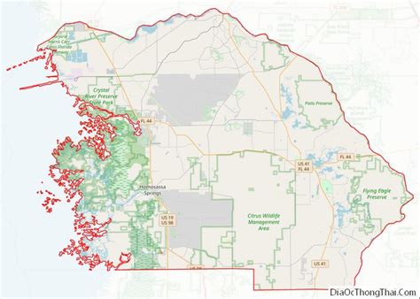 Map of Citrus County, Florida - Thong Thai Real