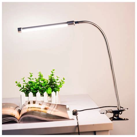 6W 18LED 3 Level Dimmable LED Desk Lamp USB Adjustable Clip on Light ...