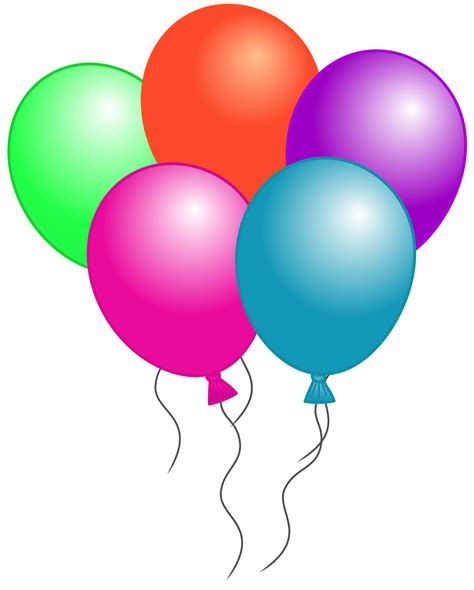 Birthday balloons free birthday balloon clip art clipart images 5 - Clipartix