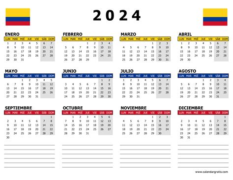 Calendario 2024 Colombia Png - Image to u