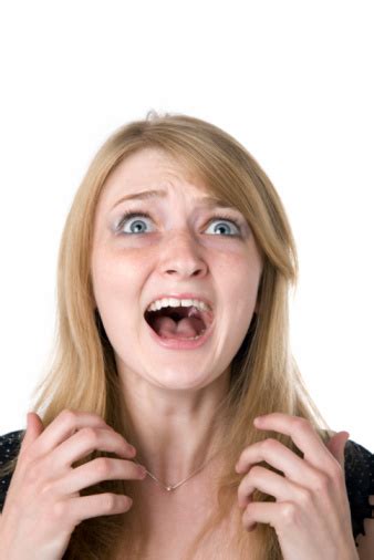 Close Up Face Of The Scared Woman Stock Photo - Download Image Now - iStock