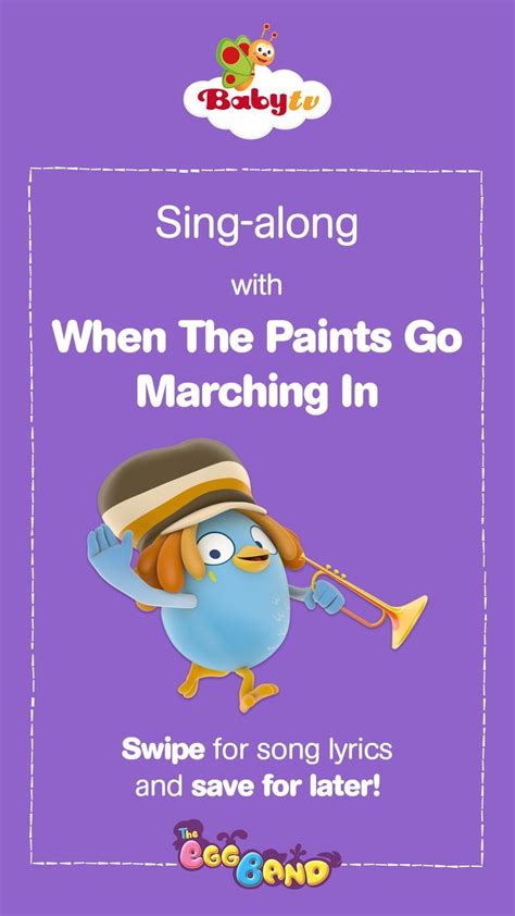 an advertisement for sing along with when the paints go marching in