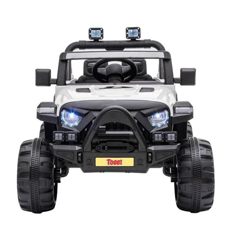 Buy 12v Remote Control Kids Ride On Truck, White | TOBBI USA