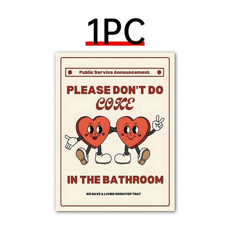 1pc Canvas Poster, Please Don'T Do Drink In The Bathroom Poster Wall ...