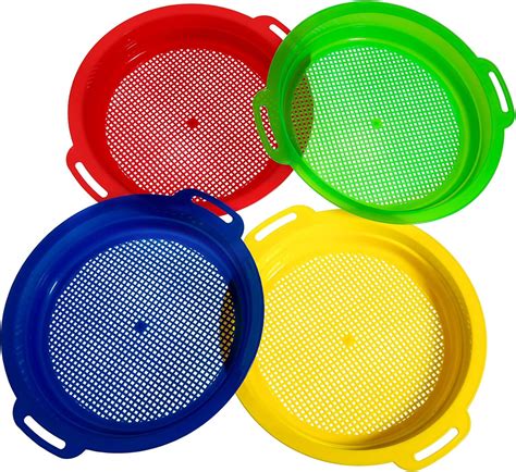 4 Pieces Sand Sifter Sieves for Sand Beach 24.5 x 22 cm Plastic Beach – TopToy