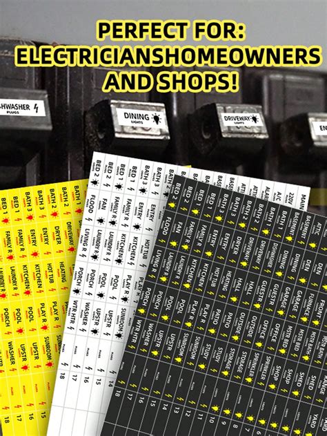 144pcs Weatherproof Circuit Breaker Box Labels- Keep Your Fuse Box ...