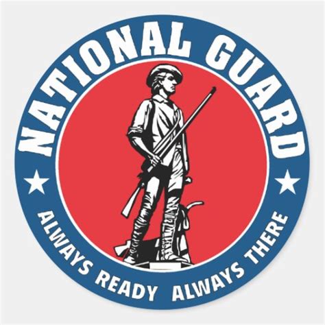 Army National Guard Minuteman Logo Classic Round Sticker | Zazzle