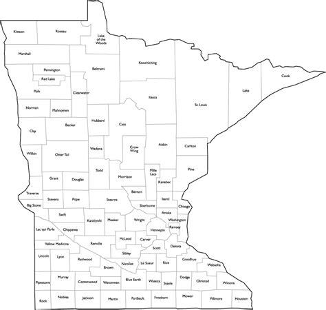 Minnesota County Map with Names