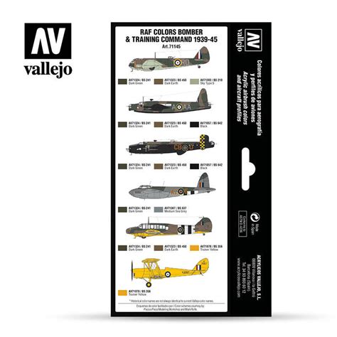 Vallejo Paint 17ml Bottle RAF Bomber & Training Air Command 1939-1945 Model Air War Paint Set (8 ...