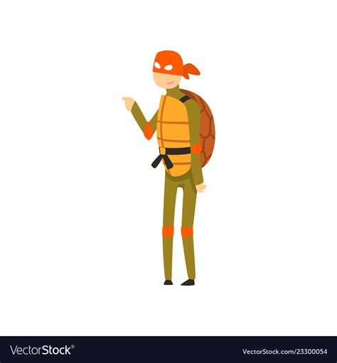 Man dressed as a ninja turtle funny person Vector Image