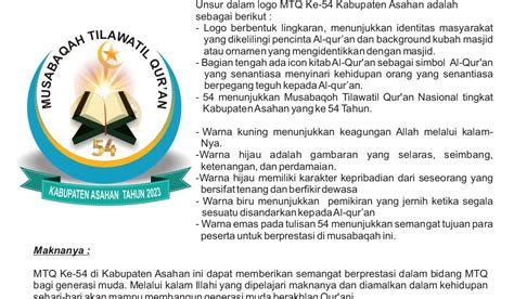 Logo dan Tema MTQ ke 54 Tingkat Kabupaten Asahan Tahun 2023 - Website ...