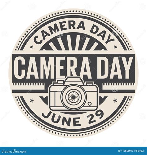 Camera Day stamp stock vector. Illustration of photographer - 115556010