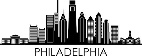 PHILADELPHIA City SKYLINE Outline Silhouette Vector Svg Eps - Etsy