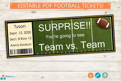 SURPRISE! You're going to vs These custom tickets are a fun and unique ...