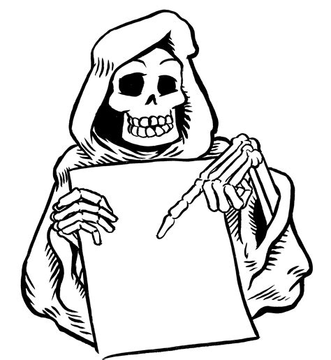 Grim Reaper Coloring Pages - Best Coloring Pages For Kids Halloween Zombie, Halloween Imagem ...