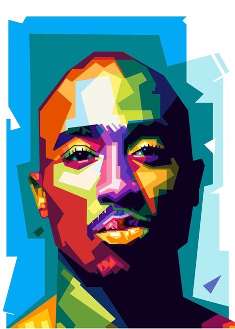 'Tupac Shakur Popart ' Metal Poster - Syarifkuroakai Art | Displate in 2020 | Tupac art, Wpap ...