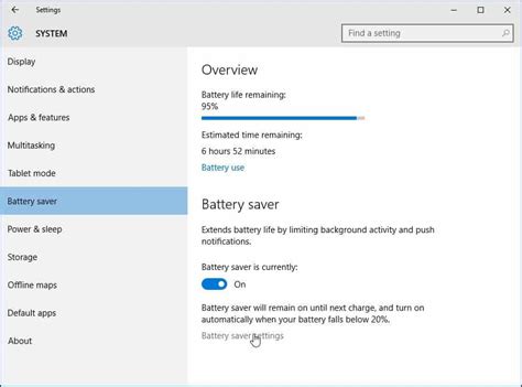 Use Battery Saver in Windows 10 to Prolong Laptop Battery Life