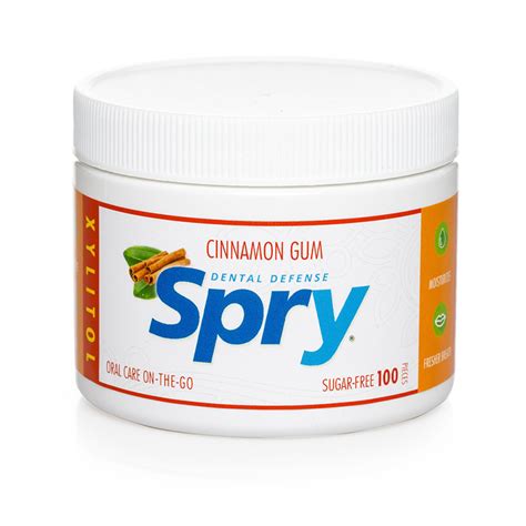 Spry Xylitol Chewing Gum Cinnamon 100 Pieces Tub - Vegan Co