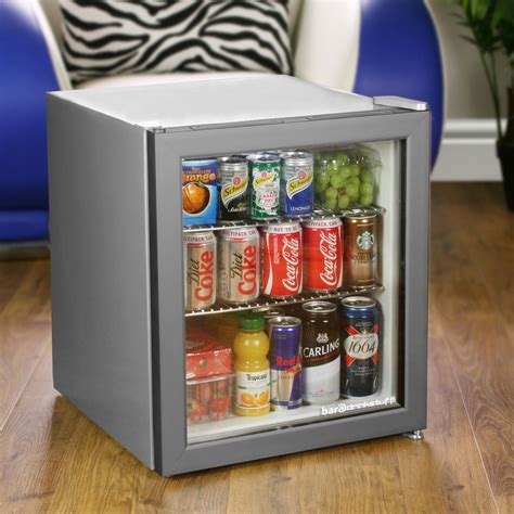 bar@drinkstuff Frostbite Mini Fridge Silver – 49ltr Compact Refrigerator Holds 45 x 330ml Cans ...