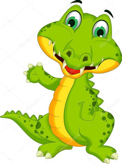 Funny crocodile cartoon posing Stock Photo by ©starlight789 125843662