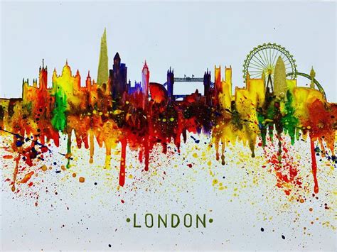 London Skyline Robert Czibi Art Paintings Prints, Buildings Architecture, City, City Bridges ...