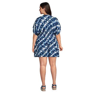 Plus Size Lands' End Gathered Waist Swim Cover-up Dress